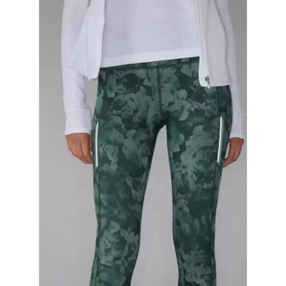 Athleta Rainier Tight Spliced Floral Minimalistic Grey Green Extra Small XS - Picture 7 of 11